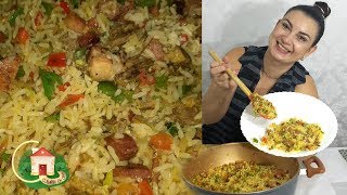 ARROZ CARRETEIRO ALMOÇO FÁCIL E RÁPIDO  PRATICO  Culinária em Casa [upl. by Amaris]