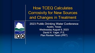 35 How TCEQ Calculates Corrosivity for New Sources and Changes in Treatment [upl. by Aysan]