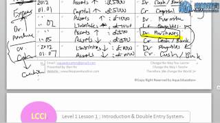 LCCI Lesson 1 Part 3  Introduction and Double Entry System [upl. by Gone]