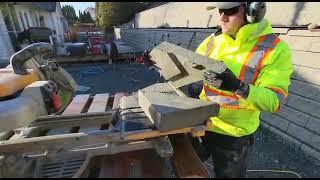 Cutting caps for Allan Block Retaining wall [upl. by Syd]