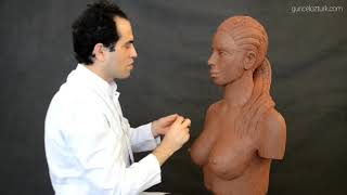 My female head and torso sculpture  statue made out of clay Guncel Ozturk MD DRGO [upl. by Yeclek325]