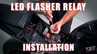 How to install LED Flasher Relay on a 2013 CBR 600 RR by TST Industries [upl. by Naujat566]