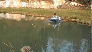 Mini hovercraft entering the lake [upl. by Enneire]