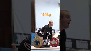 Ken Fischer 89kg 🇩🇪 164kg clean and jerk weighlifting gym youtubeshorts discipline [upl. by Annawak]