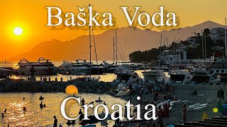 Baška Voda  Beach tour  The most beautiful sunset in Croatia 🇭🇷 4K Views [upl. by Osgood838]