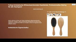 FaSop Antistatische Wildschweinborsten Haarbürste Professionelles Styling für alle Haartypen [upl. by Haneen543]