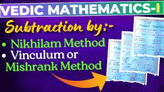 Subtraction by Nikhilam Navatashcaramam Dashatah  Vinculum Method  Subtraction by Nikhilam Method [upl. by Hafeetal]