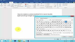 How to create a custom bulleted list in word double right pointing triangle symbol [upl. by Idissak]