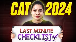 Last minute tips and Checklist for CAT 2024 [upl. by Tnairb]