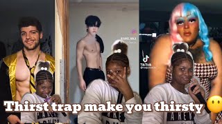 REACTING TO TIKTOK THIRST TRAPS be ware cringe 🚨 alert [upl. by Amlus]