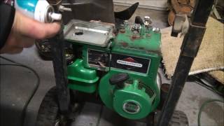 HOW TO TEST FOR SPARK and COMPRESSION with STARTING FLUID Briggs and Stratton SIDE SHAFT Engine [upl. by Nemaj]