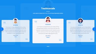 Responsive testimonials section using only HTML CSS amp JAVA SCRIPT [upl. by Manfred962]