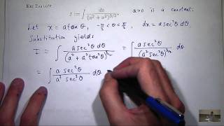 Integration by trig substitution and partial fractions [upl. by Snahc122]