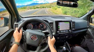 Towing 5700lbs in the 2022 Nissan Frontier Pro4X  POV Driving Impressions [upl. by Oicnoel]