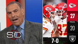 ESPN reacts to Pat Mahomes throwing 2 TDs as Chiefs win Hopkins debut vs Raiders stay undefeated [upl. by Matty]