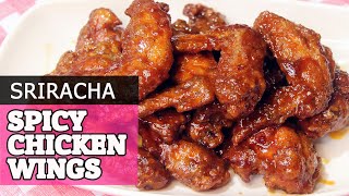 SPICY CHICKEN WINGS  BUFFALO WINGS  SRIRACHA WINGS  HUNGRY MOM COOKING [upl. by Seyah]