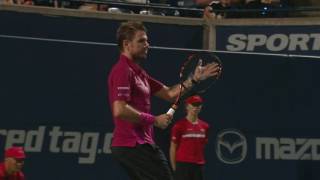 Pospisil Wawrinka advance on Tuesday night at Rogers Cup [upl. by Enilamme]