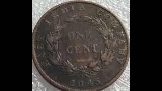 1845 One Cent  Queen Victoria Excellente Grade coin value and price rare [upl. by Kenon691]