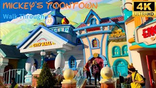 Mickey’s ToonTown Walk Through at Disneyland  Opening of Mickey and Minnie’s Runaway Railway 2023 [upl. by Perlis]