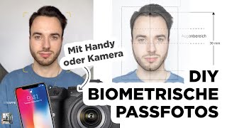 Biometrische Passfotos selbst machen Tipps für Kamera und Handy  kostenlose Zuschnitt Vorlage 📸🤳 [upl. by Rodi775]