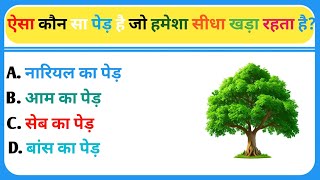 Gerenal Knowledge।।Gk GS ।। Gk Video।। aisa kaun sa ped hai jo hamesha sidha khda rhta hai।। [upl. by Aloin]