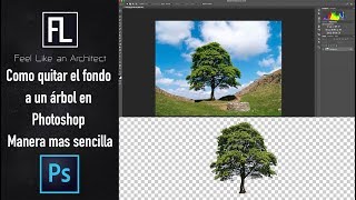 Como quitar el fondo a un arbol en Photoshop  manera mas sencilla [upl. by Mercie]