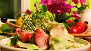 Cress Tomato Butterhead Salad with Garlic Cashew Dressing  Take 3 [upl. by Iaj]