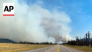 Video shows aftermath of wildfire in Jasper National Park in Canada [upl. by Sutsugua750]