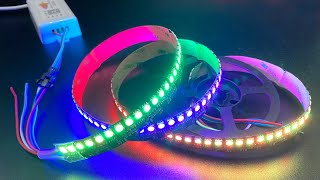 DC12V WS2811 144LEDsm Black PCB Addressable Dream Color LED Strip Lights [upl. by Roselia]