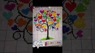 💕💕💕💕 Love tree  Cross stitch  Embroidery  Crafts [upl. by Feerahs]