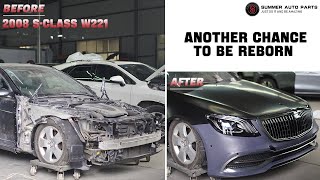 S450 W221 2008 Upgrade to W222 2018 Maybach design conversion body kit show by Summer Auto Parts [upl. by Trinee]