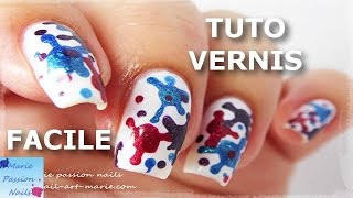 Tuto Nail Art Tâches de vernis FACILE [upl. by Aicargatla]