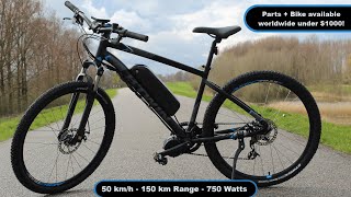 OLDBuild 1000 DIY 50kmh Bafang Electric Bike  How to Build Guide Parts List and Performance Test [upl. by Shelby466]