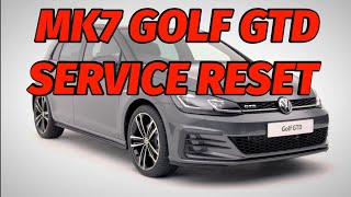 VW GOLF MK7 GTD SERVICE RESET [upl. by Doomham]