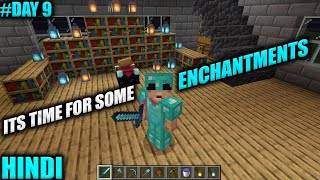 minecraft day 9 and its time for some enchantments on my tools and armor with hindi commentary [upl. by Boggs]