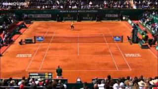 Nadal Hits Hot Shot Pass Against Ljubicic In MonteCarlo [upl. by Wilmette367]