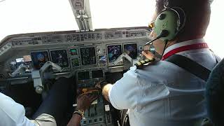 Embraer 145 cockpit view takeoff from Chicago OHare Airport [upl. by Esdnyl49]