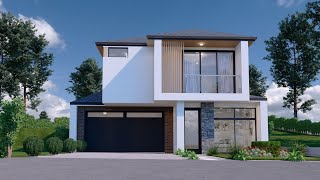 MODERN HOUSE MODERN ELEVATION GABLE ROOF ANIMATION [upl. by Aihsetan]