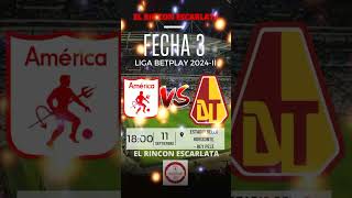 América vs Tolima Fecha 3 Liga Betplay 2024II americadecali deportestolima ligabetplay [upl. by Judus]