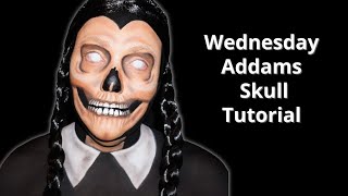 Wednesday Addams Skull Face Paint Makeup Tutorial  Halloween 2022 [upl. by Aurore]