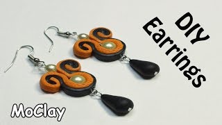 DIY Easy Soutache Earrings  Polymer clay tutorial [upl. by Akehsay534]