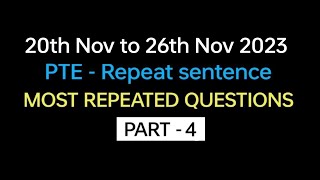 PTE  Speaking Repeat Sentence Part4 Nov Exam Prediction  Repeat sentence practice pte [upl. by Cut]