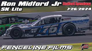 Ron Midford Jr SK Lite Stafford Speedway 7262024 [upl. by Nosyt]