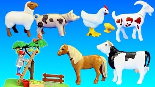 Playmobil Farm Apple Harvest Barn Animals Building Set Build Review [upl. by Yerffeg]