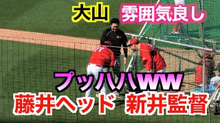 次々と愛されキャラの新井貴浩監督に藤井ヘッドの元へ阪神のコーチ及び選手が挨拶をしに来る [upl. by Eive]