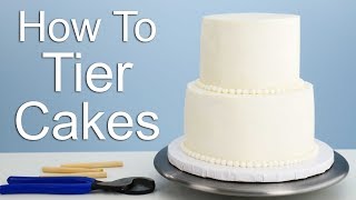 The EASIEST way to Tier a Cake [upl. by Buchanan]