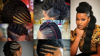 Most Stunning Mohawk Braided hair hairstyles With Natural Hair  Cornrow Braided Mohawk For Women [upl. by Ardnuhsed]