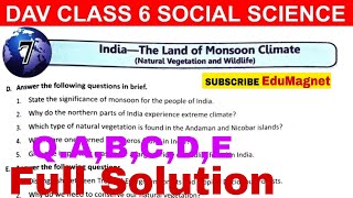 DAV CLASS 6 SST CHAPTER 7 INDIA THE LAND OF MONSOON CLIMATE QUESTION ANSWER  EDUMAGNET [upl. by Aura]