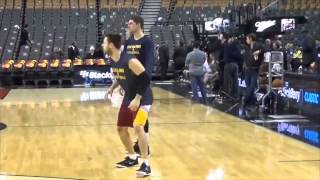 Raptors vs Cavs 030415  Matthew Dellavedova shootaround [upl. by Ximenes129]