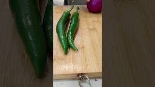 Crunchy green chili cuttingskills satisfying viral [upl. by Orlov]